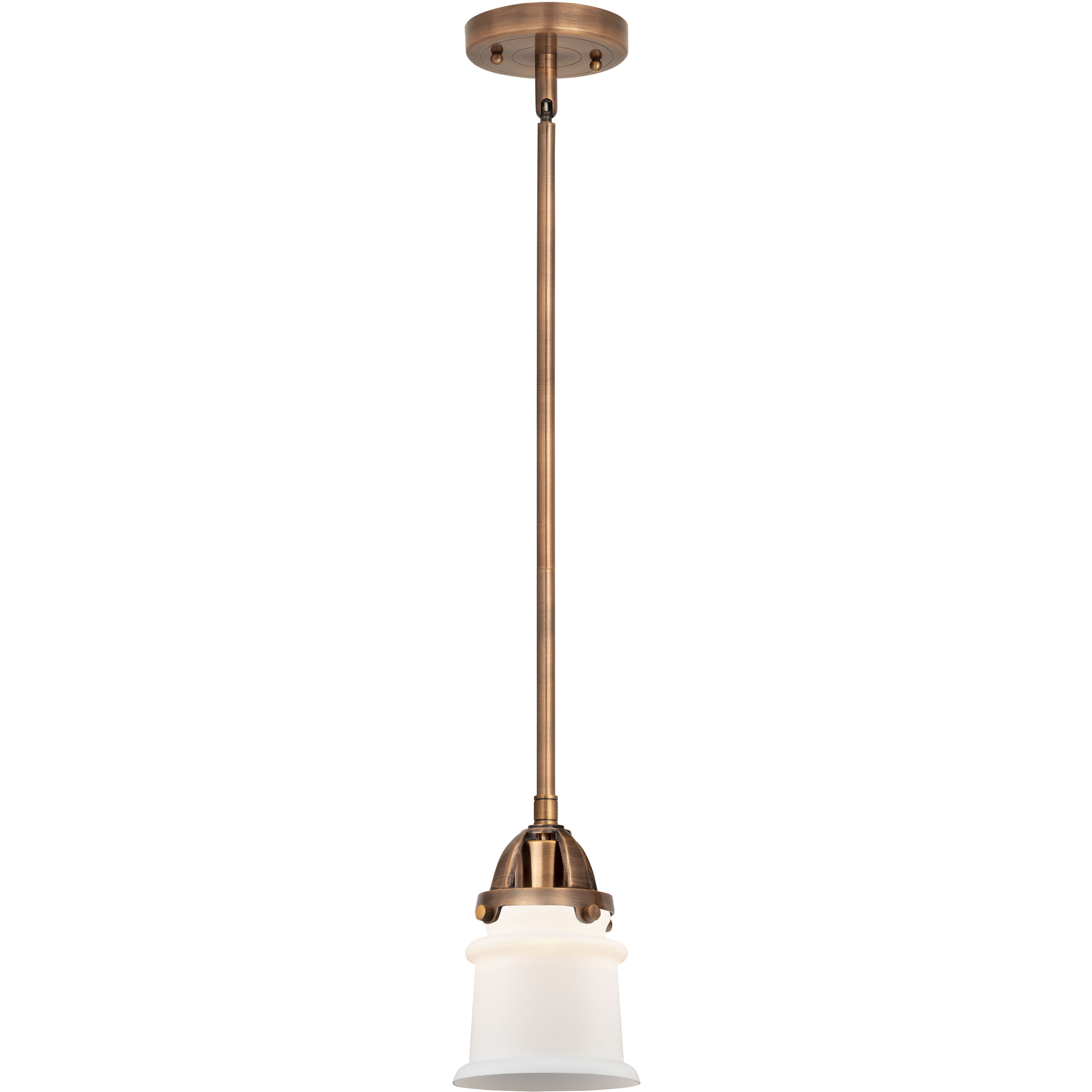 Nouveau 2 Canton 1 Light 5.25 inch Antique Copper Mini Pendant Ceiling Light in Incandescent, Matte White