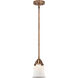 Nouveau 2 Canton 1 Light 5.25 inch Antique Copper Mini Pendant Ceiling Light in Incandescent, Matte White