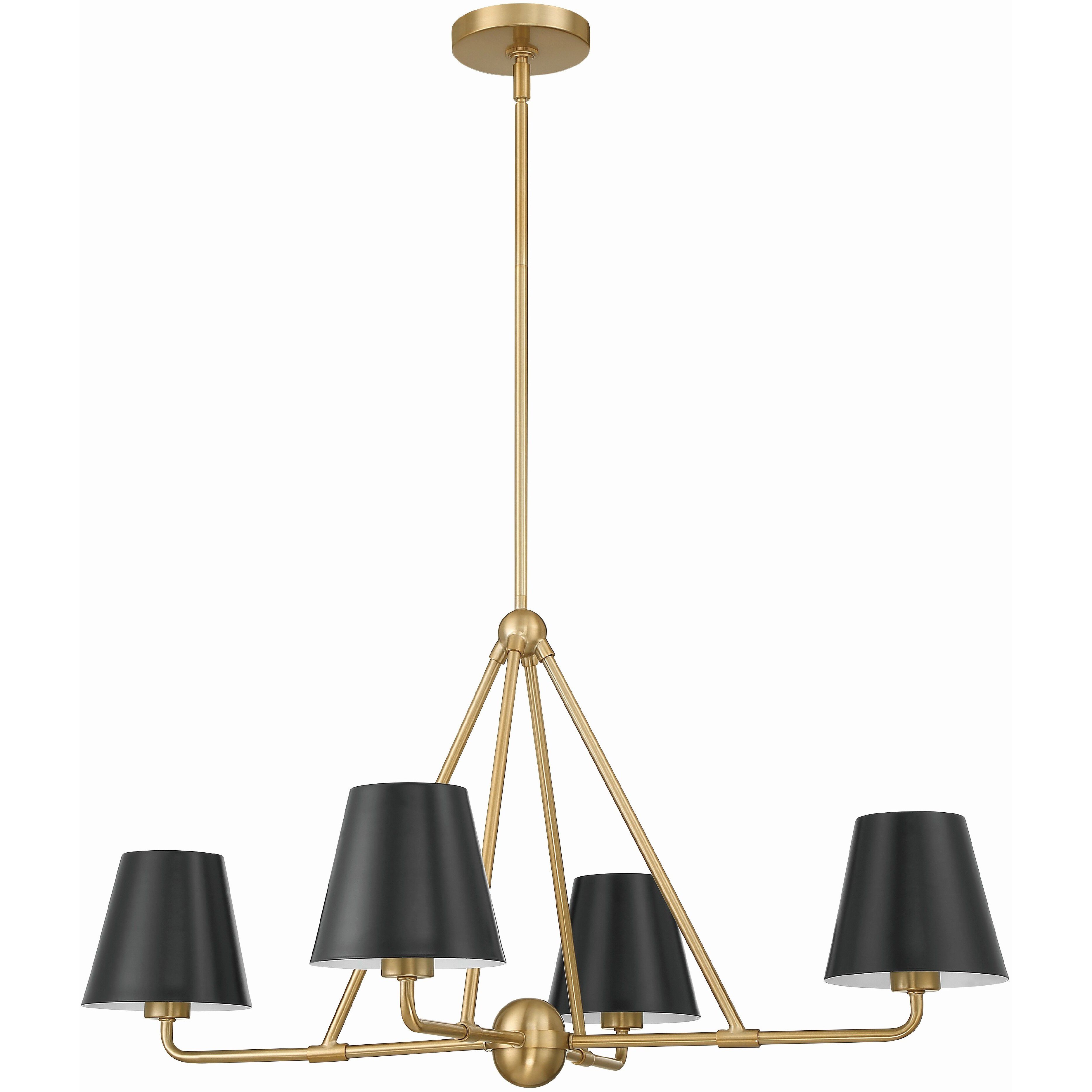 Xavier 4 Light 31.75 inch Vibrant Gold Chandelier Ceiling Light