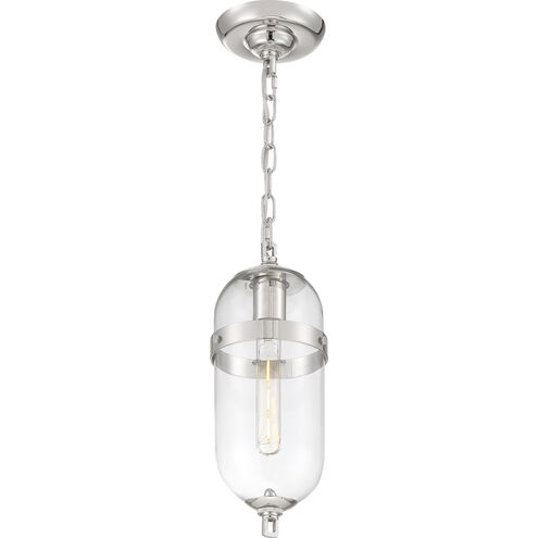 Fathom 1 Light 6 inch Polished Nickel and Clear Mini Pendant Ceiling Light