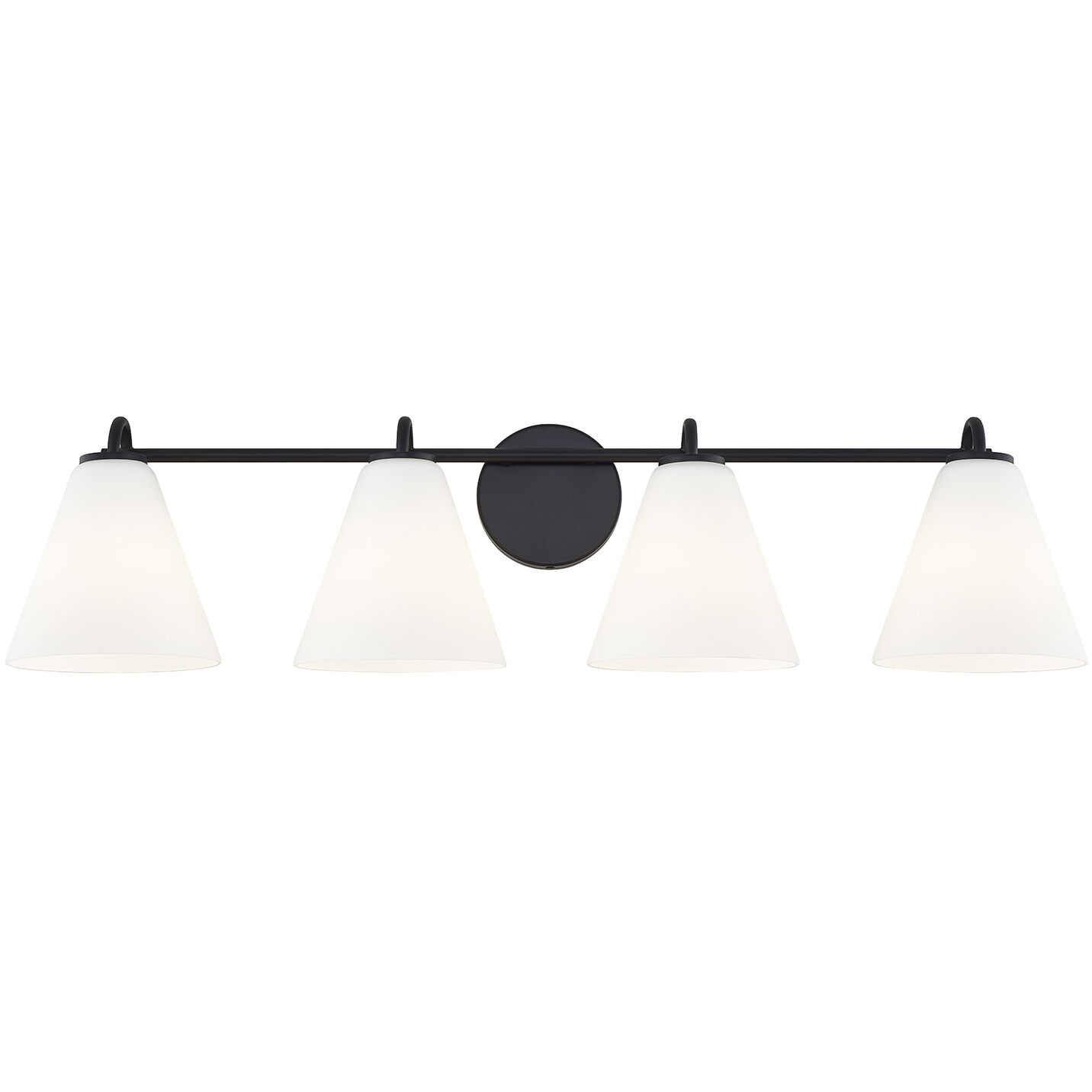 Fusion Collection - Pavia Family 4 Light 33.75 inch Matte Black Bath/Vanity Wall Light, EVOLV