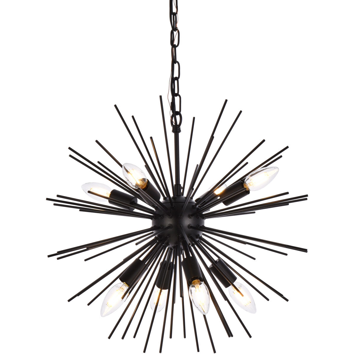 Timber 8 Light 20 inch Black Pendant Ceiling Light
