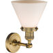 Franklin Restoration Large Cone 1 Light 8 inch Brushed Brass Semi-Flush Mount Ceiling Light in Matte White Glass, Franklin Restoration