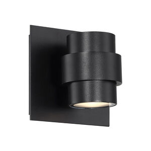 Barrel LED 5 inch Black Outdoor Wall Light in 5in, dweLED