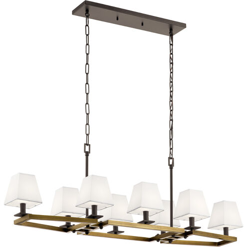 Dancar 8 Light 16 inch Natural Brass Chandelier Linear (Double) Ceiling Light