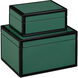 Lacquer 10.25 inch Green/Black Boxes, Set of 2