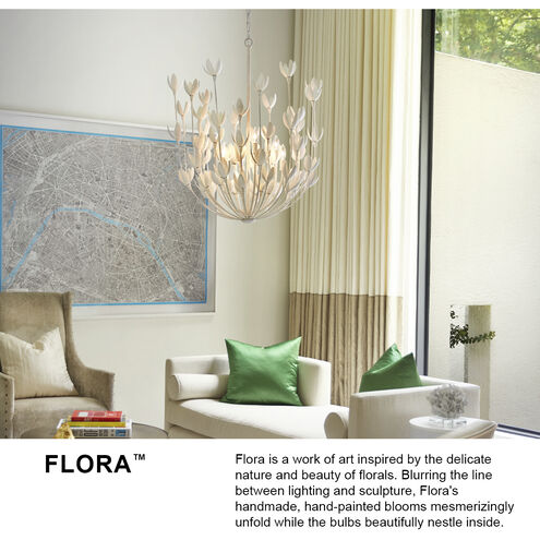 Lisa McDennon Flora 20 inch Textured Plaster Indoor Foyer Semi-Flush Mount Ceiling Light