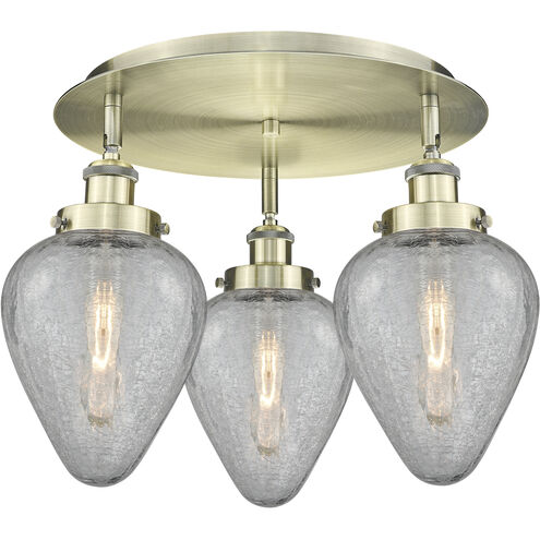 Geneseo 3 Light 17.75 inch Antique Brass Flush Mount Ceiling Light