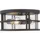 Jordan 3 Light 12 inch Black Outdoor Flush Mount