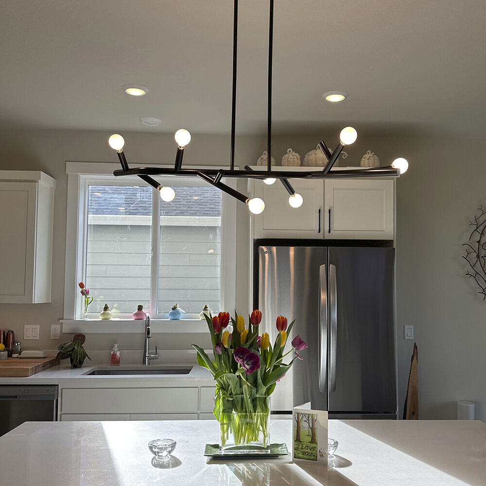 Twiggy 8 Light 38 inch Black Indoor Linear Chandelier Ceiling Light