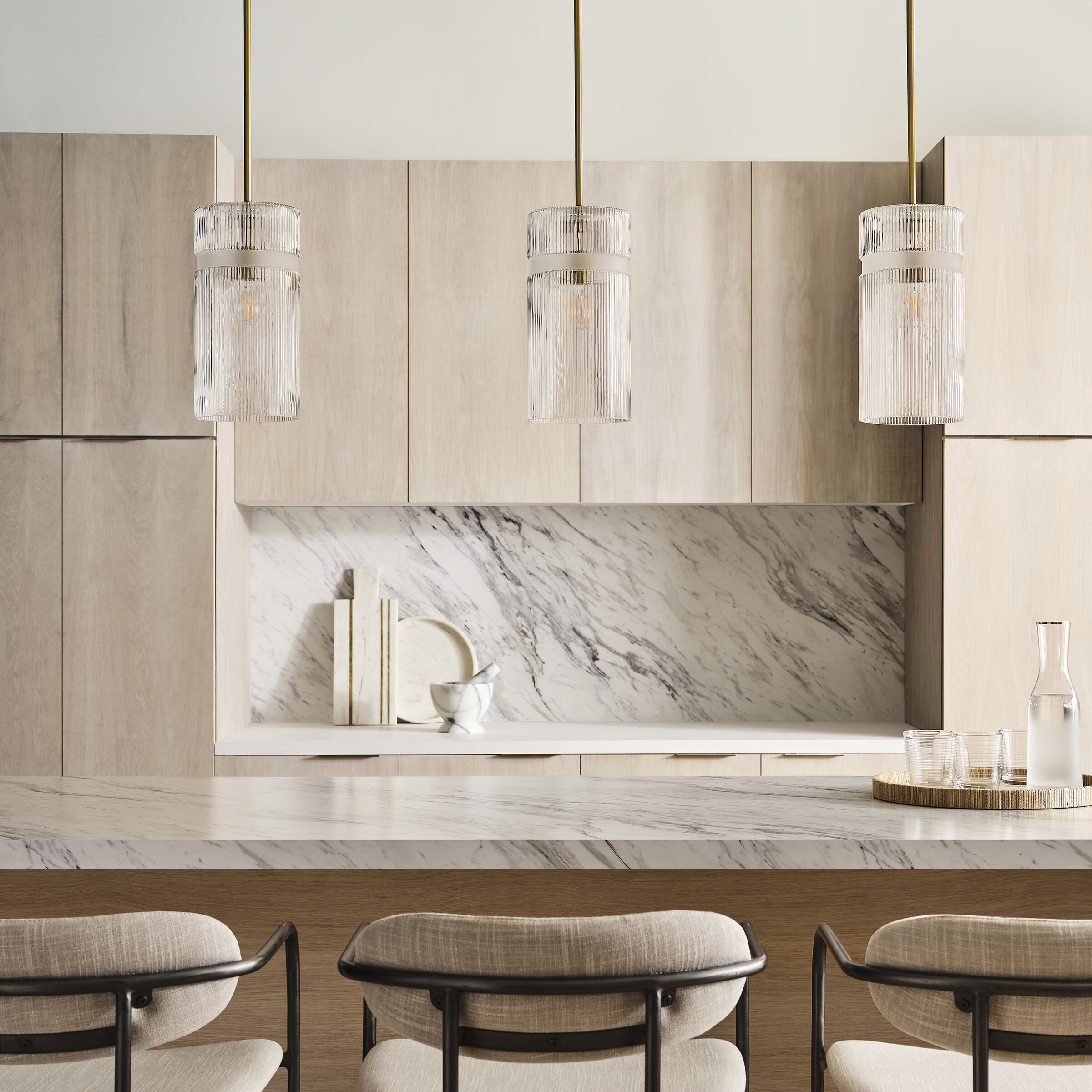 Drew & Jonathan Liouet Pendant Ceiling Light in Satin Brass, Small