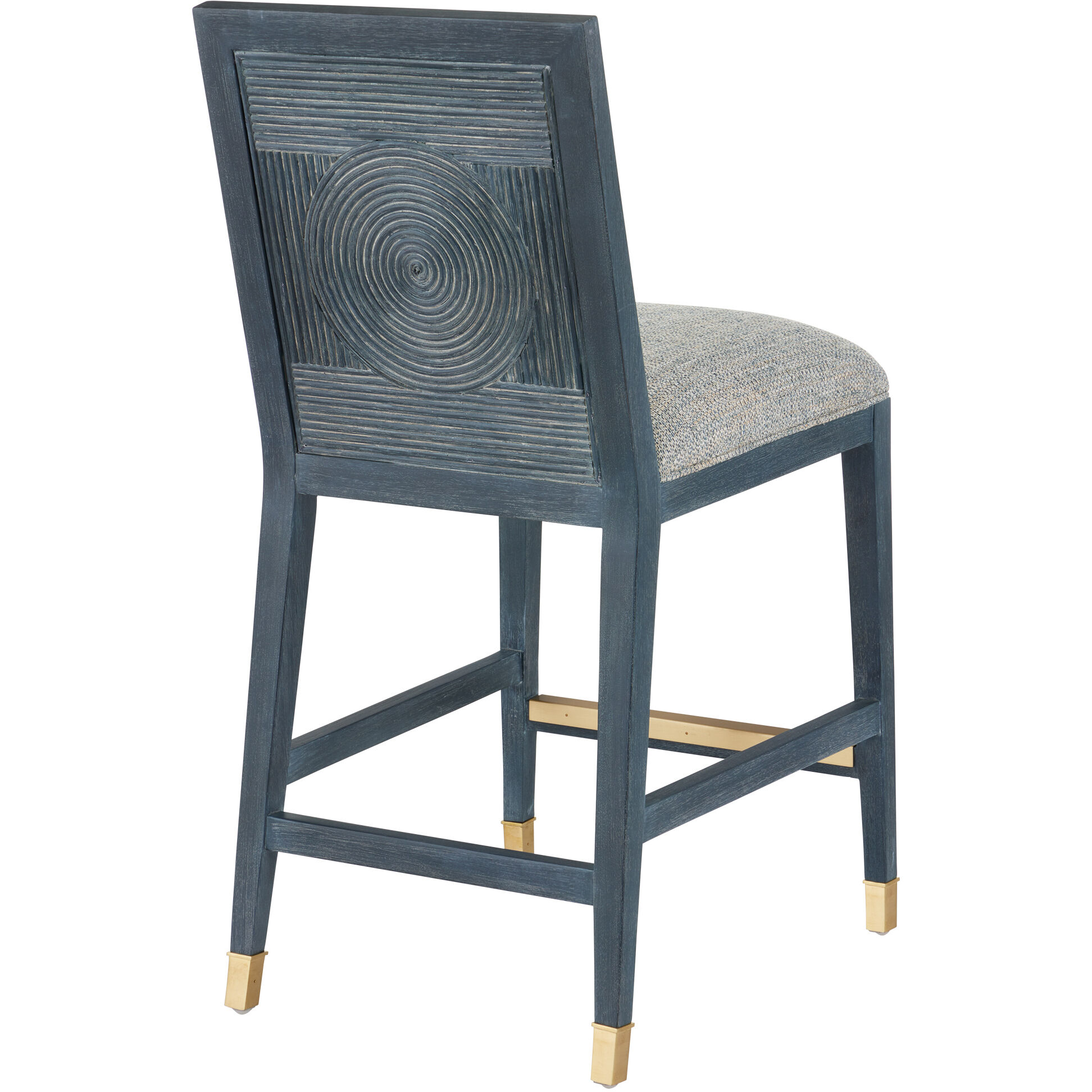 Santos 40 inch Vintage Navy/Performance Barrett Dusk/Satin Brass Counter Stool