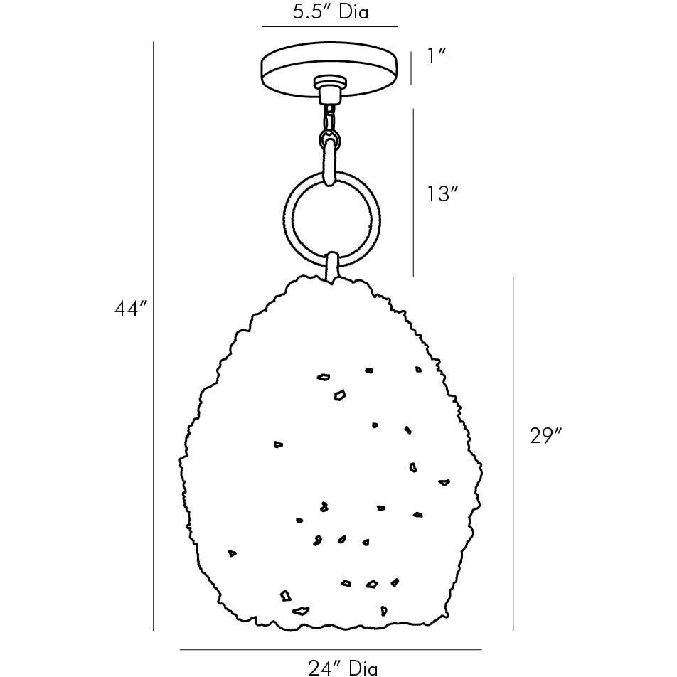 Saxon 3 Light 24 inch Natural and Natural Iron Pendant Ceiling Light