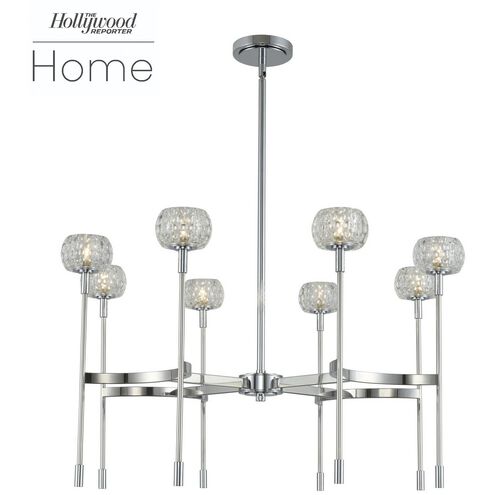 Mae LED 32 inch Chrome Chandelier Pendant Ceiling Light