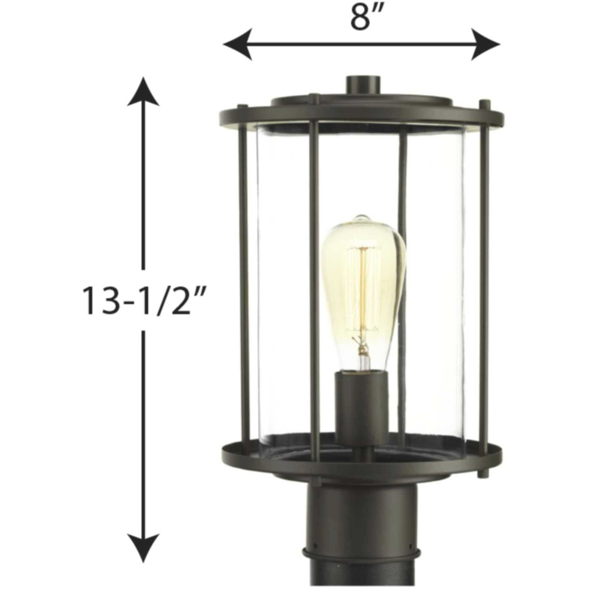 Gunther 1 Light 14 inch Antique Bronze Outdoor Post Lantern