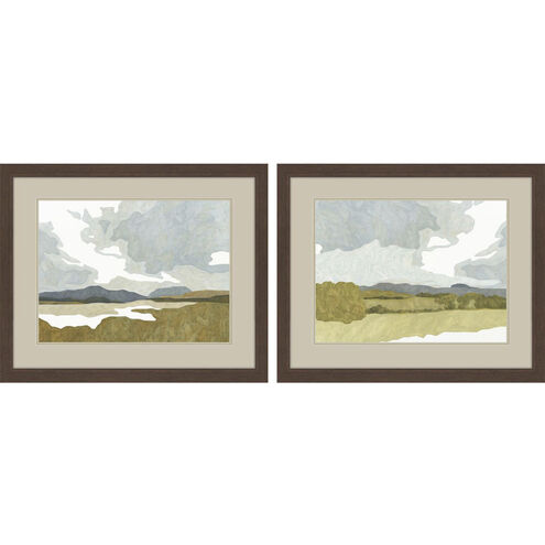 Landscapes Collection Flat Profile With Distressed Dark Wood. Framed Art