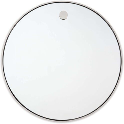 Hanging 36 X 36 inch Polished Nickel Mirror, Circular