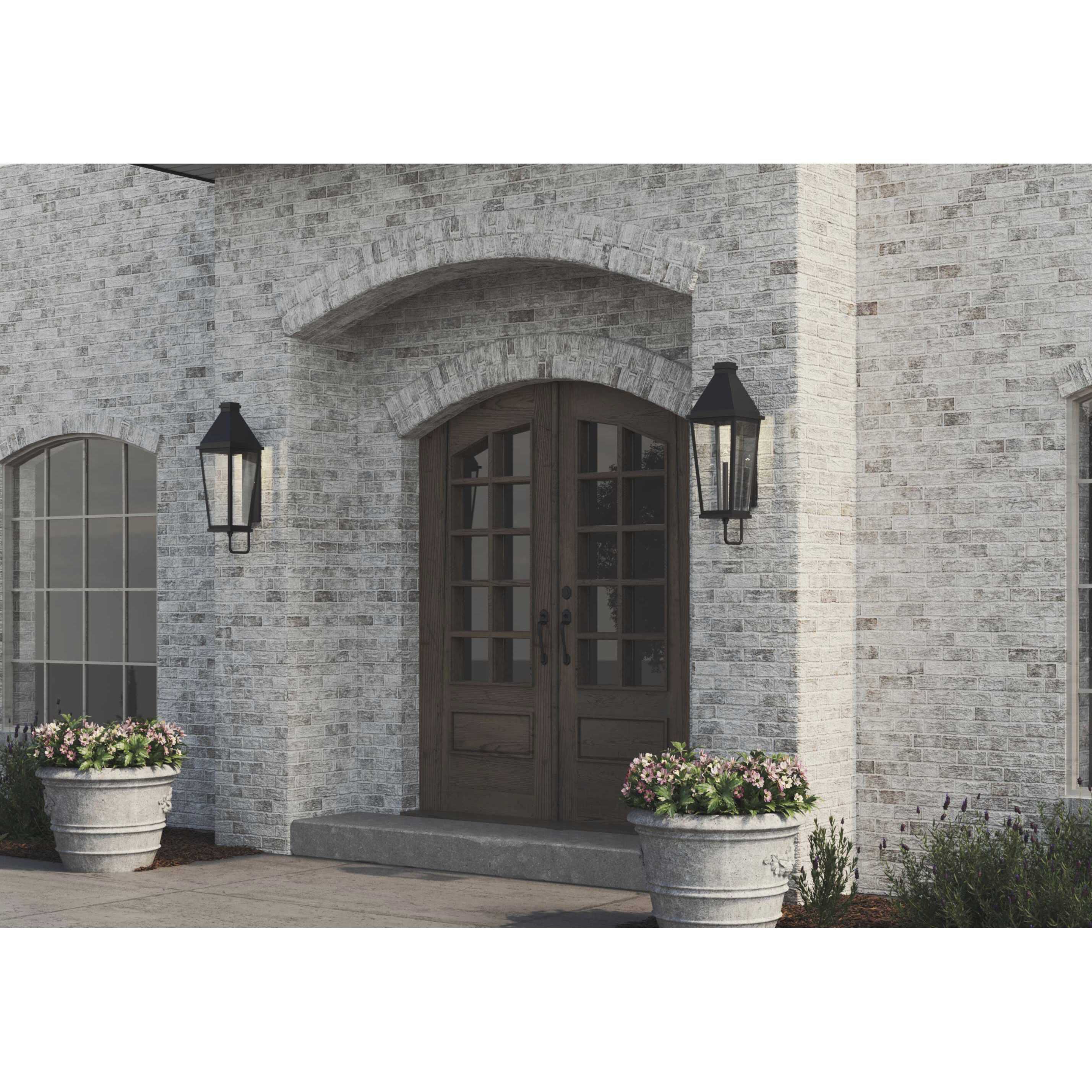Richmond Hill 1 Light 29 inch Textured Black Outdoor Wall Lantern, Design Series