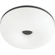 Jada 12 inch Black and Opal Glass Flush Mount Ceiling Light