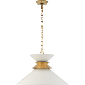 Chapman & Myers Alborg 1 Light 24 inch Antique-Burnished Brass Stacked Pendant Ceiling Light in Matte White, Large