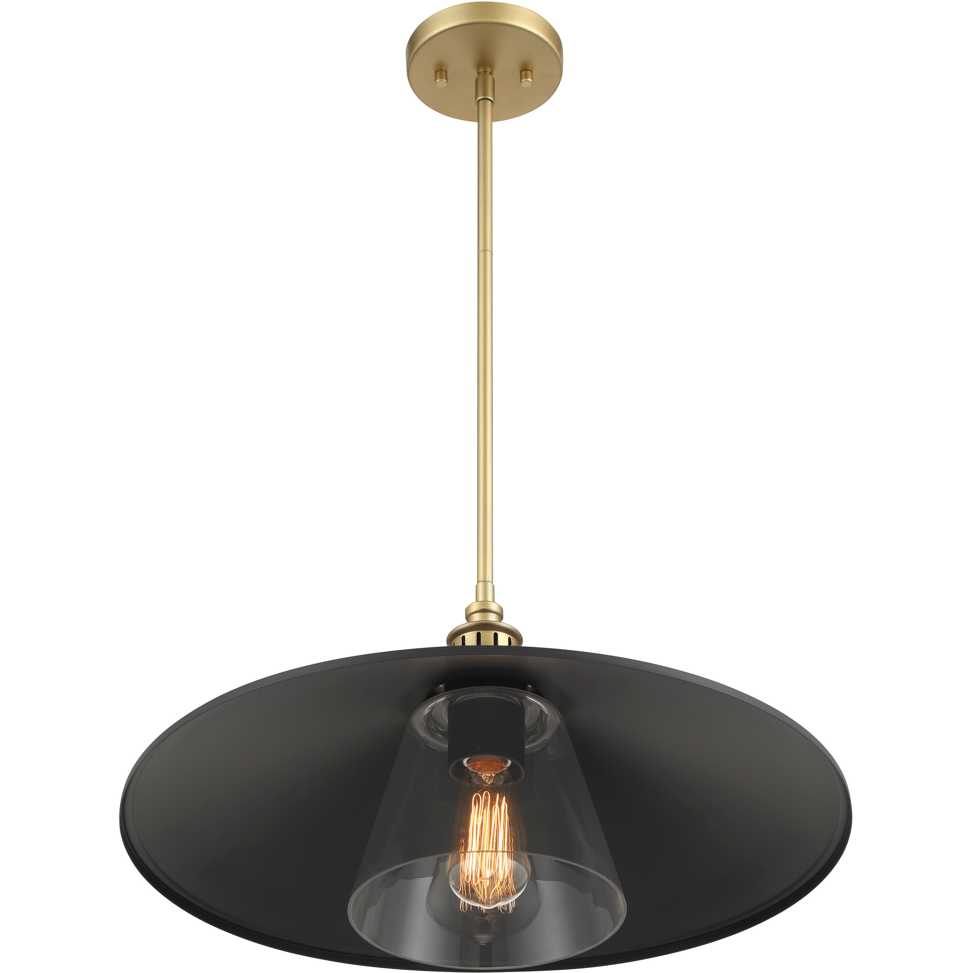 Segan 1 Light 20 inch Coal & Soft Brass (Painted) Pendant Ceiling Light, Outdoor