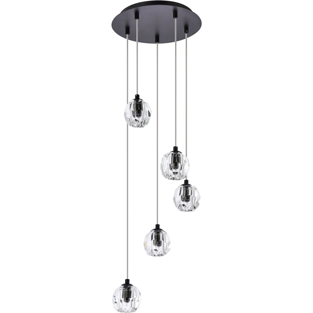 Eren 5 Light 11.8 inch Black Pendant Ceiling Light