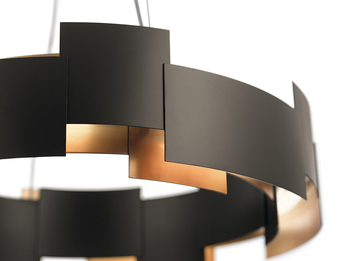 Moderne LED 27 inch Olde Bronze Chandelier Round Pendant Ceiling Light in 2700K