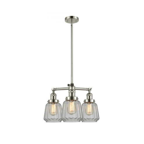 Franklin Restoration Chatham LED 24 inch Polished Nickel Chandelier Ceiling Light in Clear Glass, Franklin Restoration