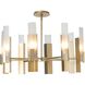 Summit 8 Light 31.2 inch Modern Brass Pendant Ceiling Light in Frosted
