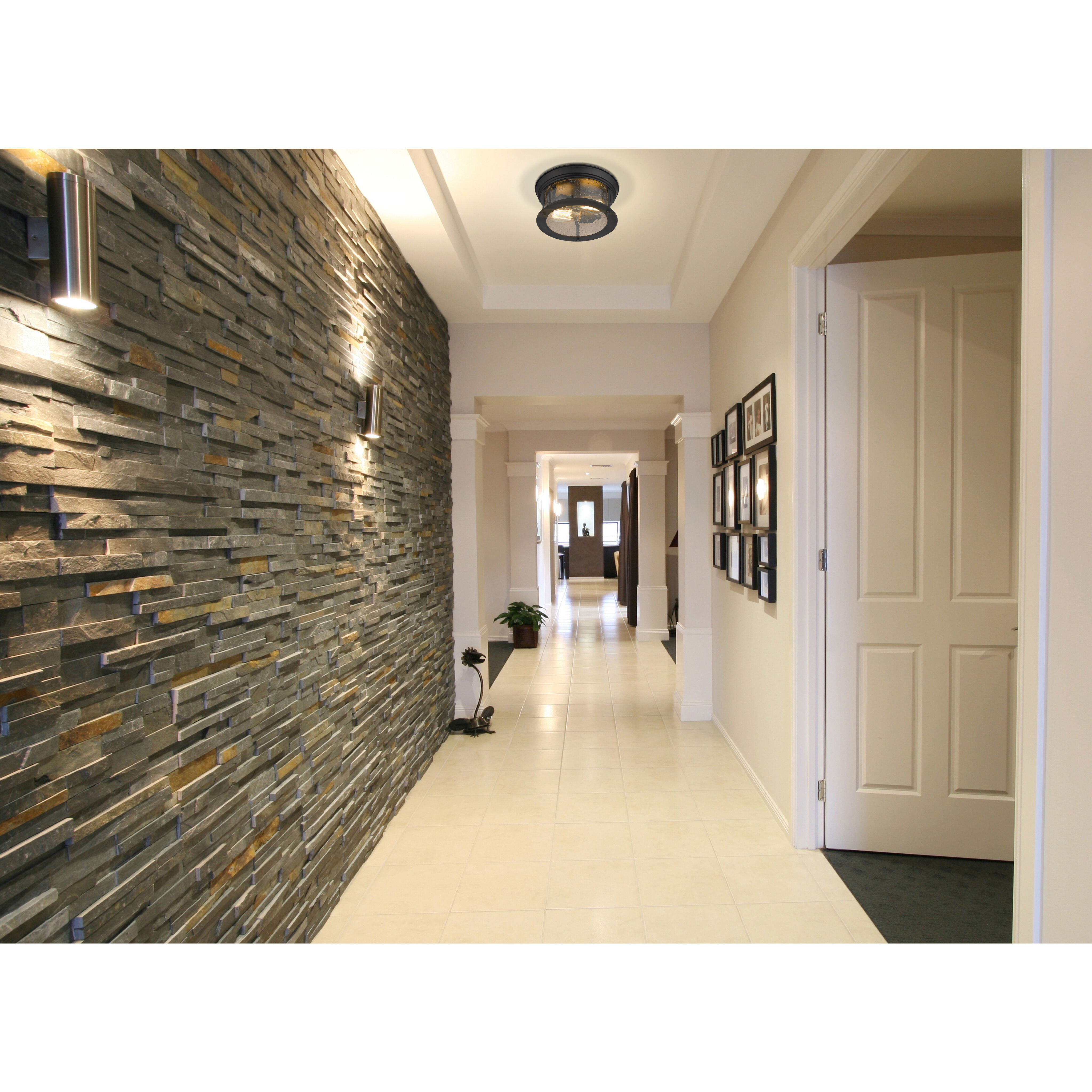 Sonna 2 Light 11 inch Matte Black Flush Mount Ceiling Light