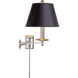 Chapman & Myers Dorchester3 22 inch 100.00 watt Polished Nickel Swing Arm Wall Light in Black