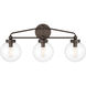Stella 3 Light 24 inch Dark Bronze Vanity Light Wall Light