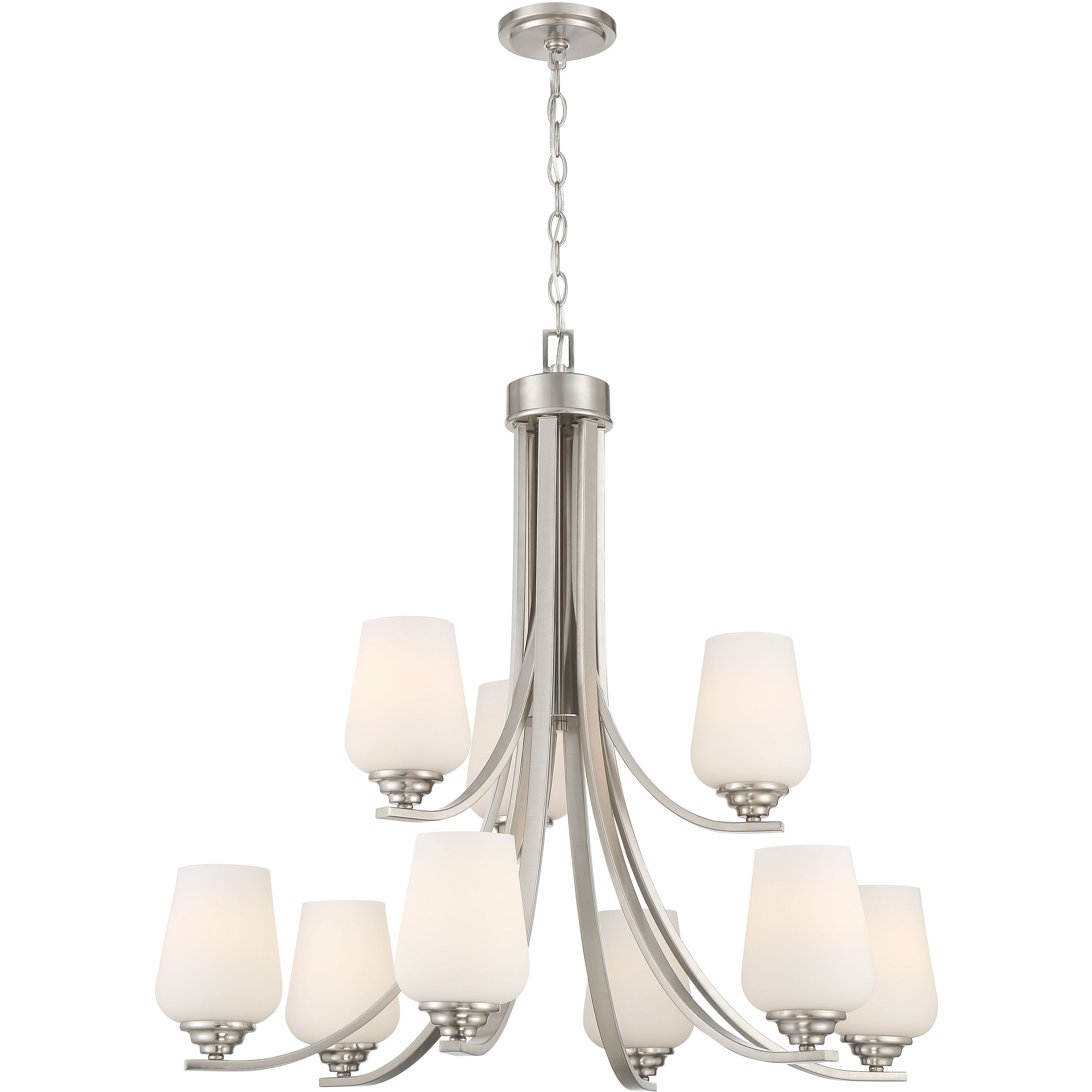 Shyloh 9 Light 31.38 inch Brushed Nickel Chandelier Ceiling Light