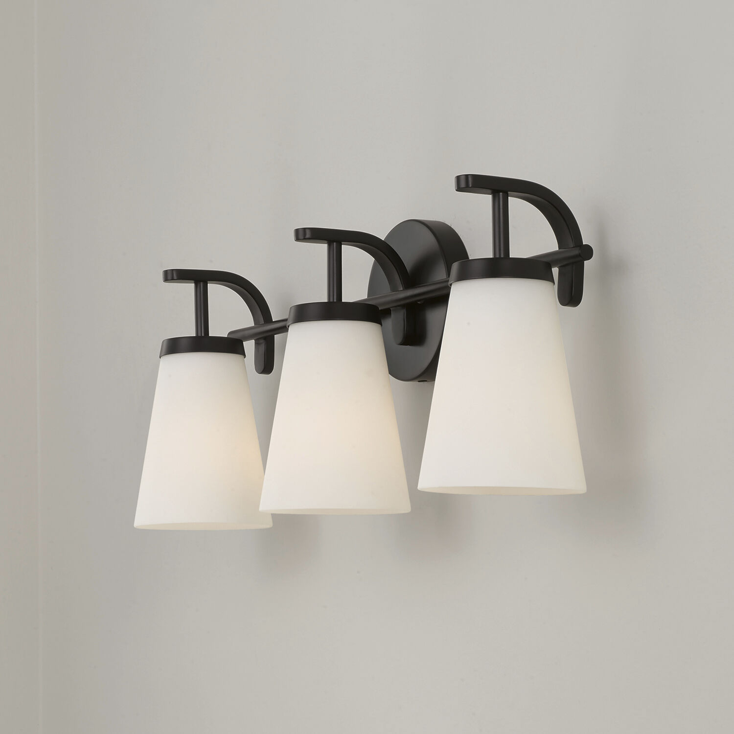 Drake 3 Light 23 inch Matte Black Vanity Light Wall Light