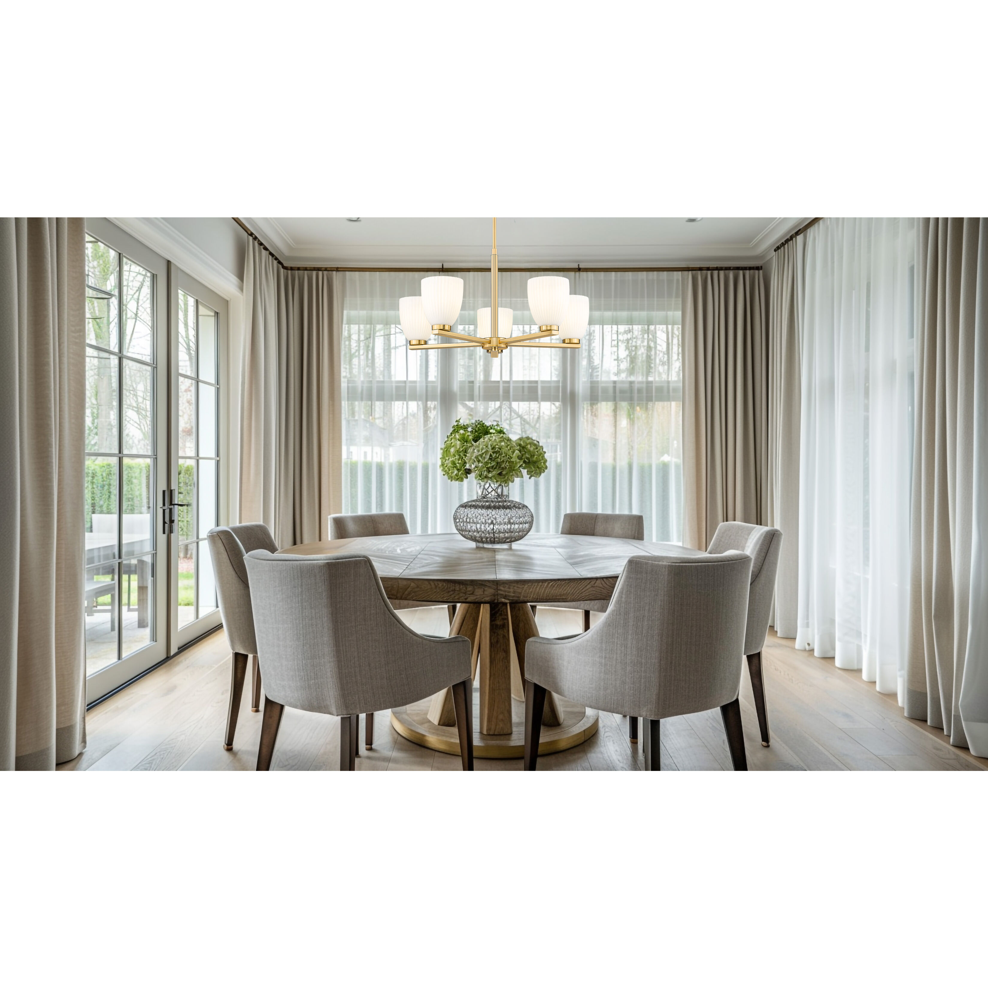 Naya 5 Light 25.25 inch Modern Gold Chandelier Ceiling Light