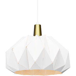 The Origami 1 Light 19.38 inch White Pendant Ceiling Light