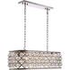 Madison 6 Light 40 inch Polished Nickel Island Pendant Ceiling Light in Clear, Faceted Royal Cut, Urban Classic