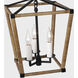 Chapman & Myers Darlana LED 9.75 inch Aged Iron and Natural Rattan Wrapped Lantern Ceiling Light, Mini