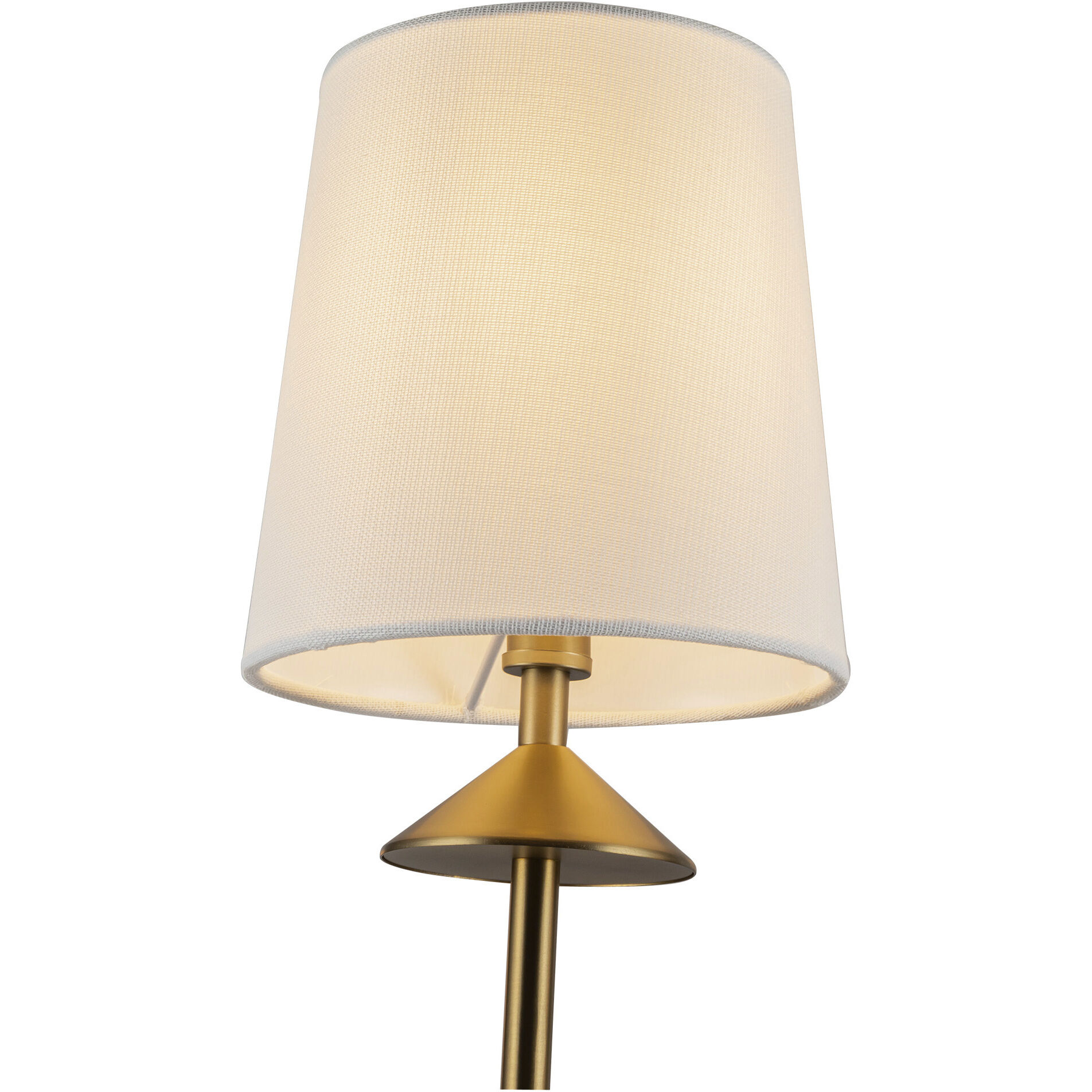 Alora Mood Bridgette 4 Light 29.5 inch Brushed Gold/White Linen Chandelier Ceiling Light in Brushed Gold and White Linen, Linen Shade