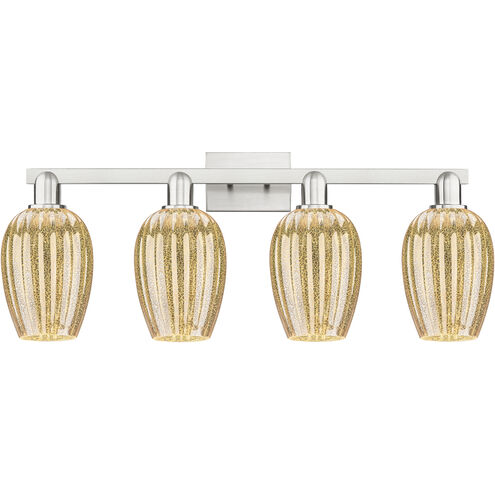 Preston 4 Light 36 inch Brushed Satin Nickel Bath Vanity Light Wall Light in Mercury Glass