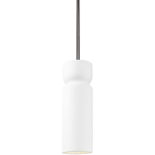 Radiance LED 3.5 inch Gloss White Pendant Ceiling Light in 700 Lm LED, Rigid Stem Kit, Matte Black