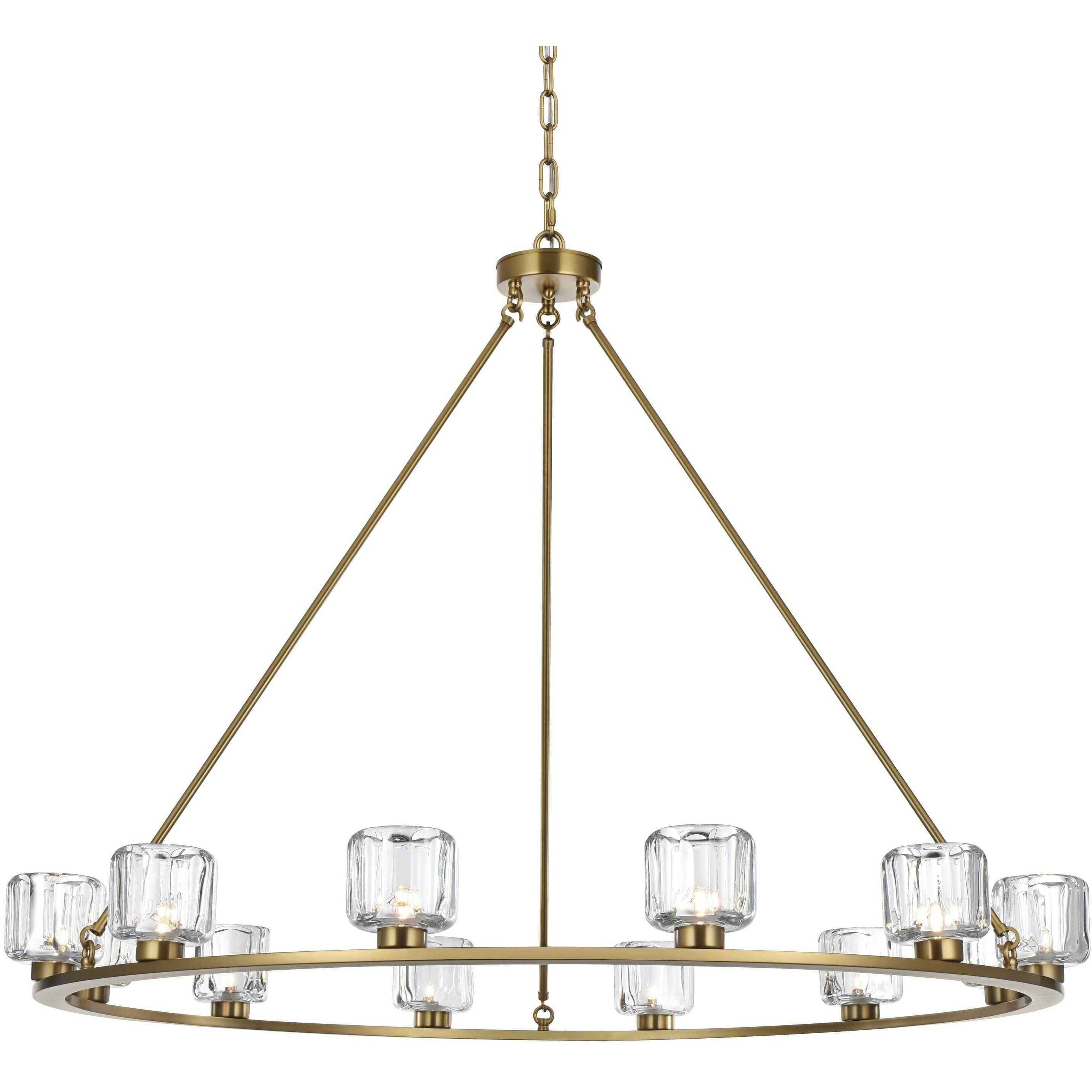 Cadence 12 Light 48 inch Satin Gold Chandelier Ceiling Light