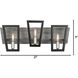 Zag 3 Light 21 inch Black and Grey Bath Vanity Wall Light in Black/Grey Wood