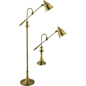 Watson 59 inch 60.00 watt Brass Floor and Table Lamp Portable Light, Adjustable