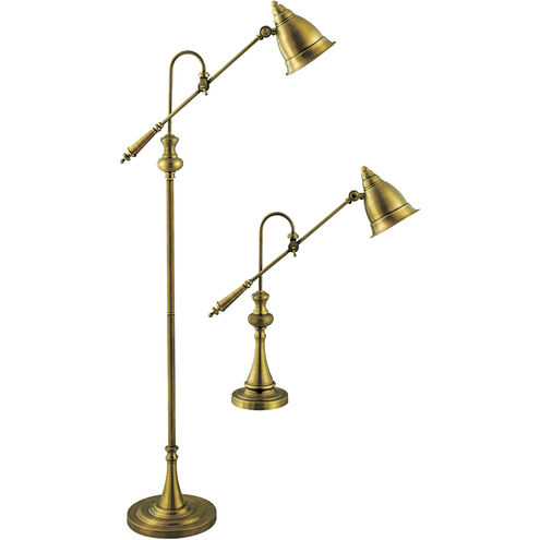 Watson 59 inch 60.00 watt Brass Floor and Table Lamp Portable Light, Adjustable
