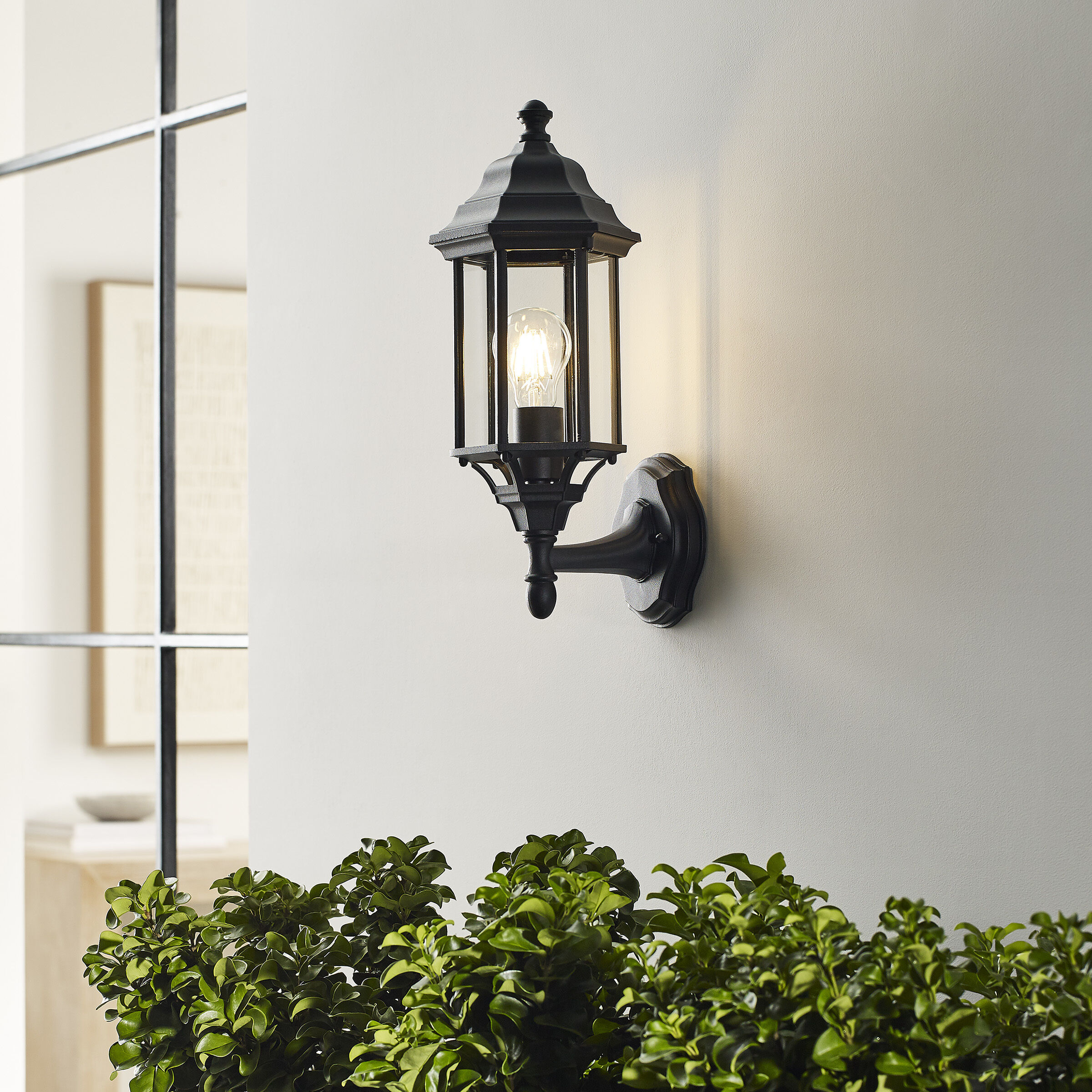 Sevier 1 Light 16.25 inch Black Outdoor Wall Lantern, Small