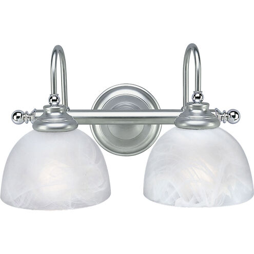 Bath Match 2 Light 15 inch Brushed Platinum Bath Vanity Wall Light