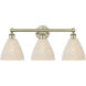 Edison Bristol Natural 3 Light 25.5 inch Antique Brass Bath Vanity Light Wall Light