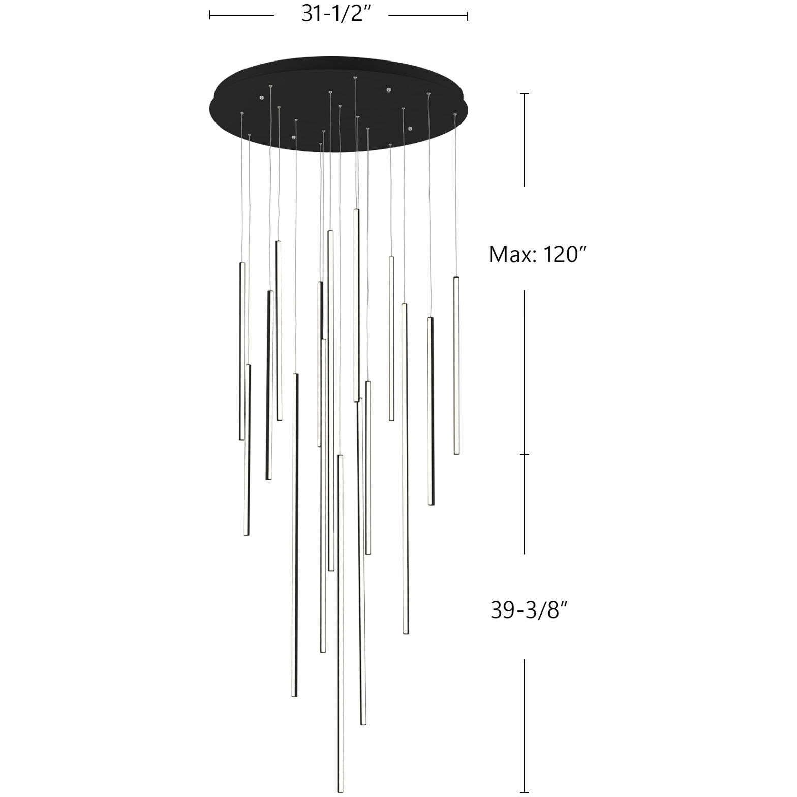 Chute Multi Pendant Ceiling Light in Black