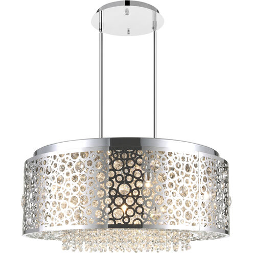 Bubbles 9 Light 24 inch Chrome Drum Shade Chandelier Ceiling Light